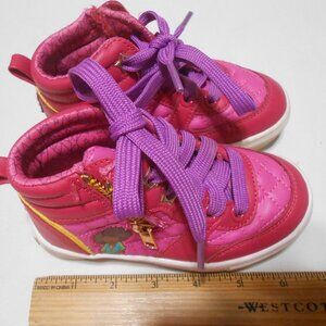 CUTE TODDLER GIRLS SIZE 9 PINK KARMA'S WORLD HIGH TOP SNEAKERS SHOES TIE ZIP 👸